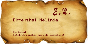 Ehrenthal Melinda névjegykártya